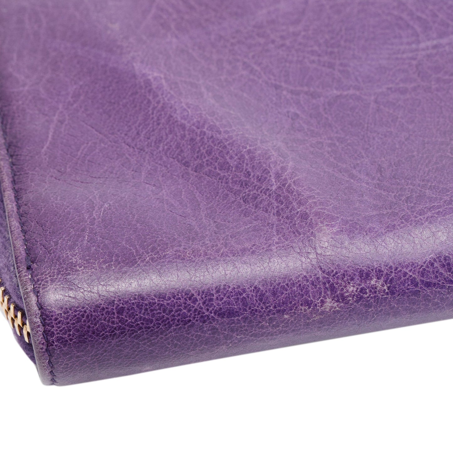 Balenciaga Purple Leather Continental Wallet