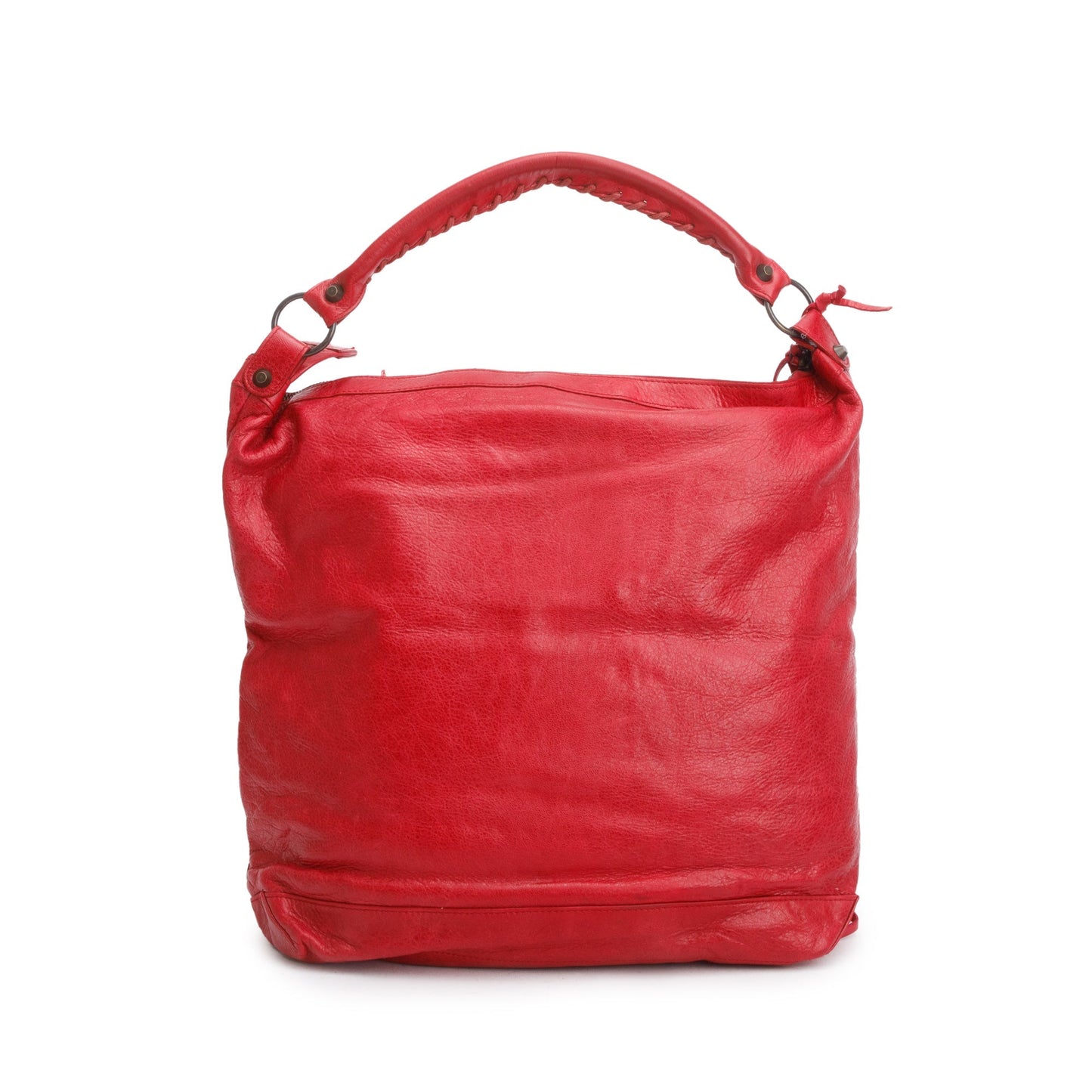 Balenciaga Red Agneau Leather Classic Day Hobo Bag