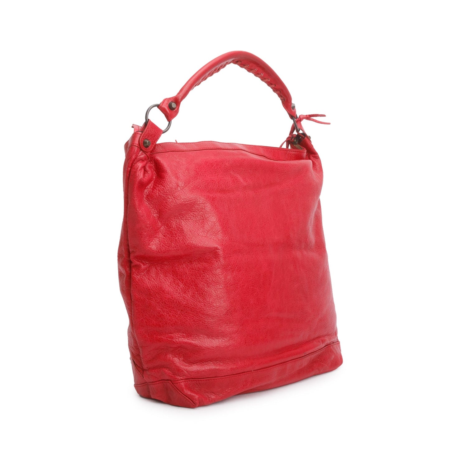 Balenciaga Red Agneau Leather Classic Day Hobo Bag