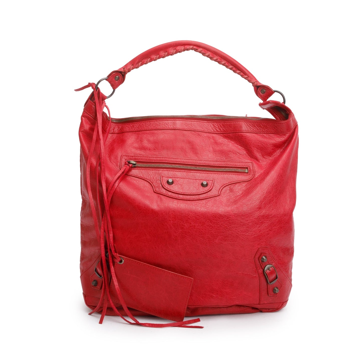 Balenciaga Red Agneau Leather Classic Day Hobo Bag