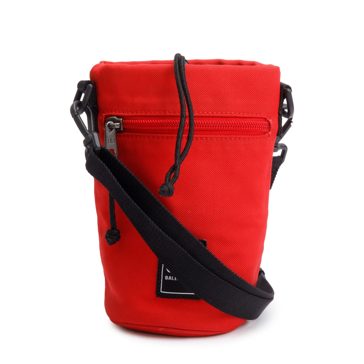 Balenciaga Red Canvas BB Logo Water Bottle Holder Crossbody