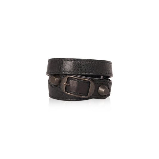 Balenciaga Triple Tour Leather Wrap Bracelet w/ Box