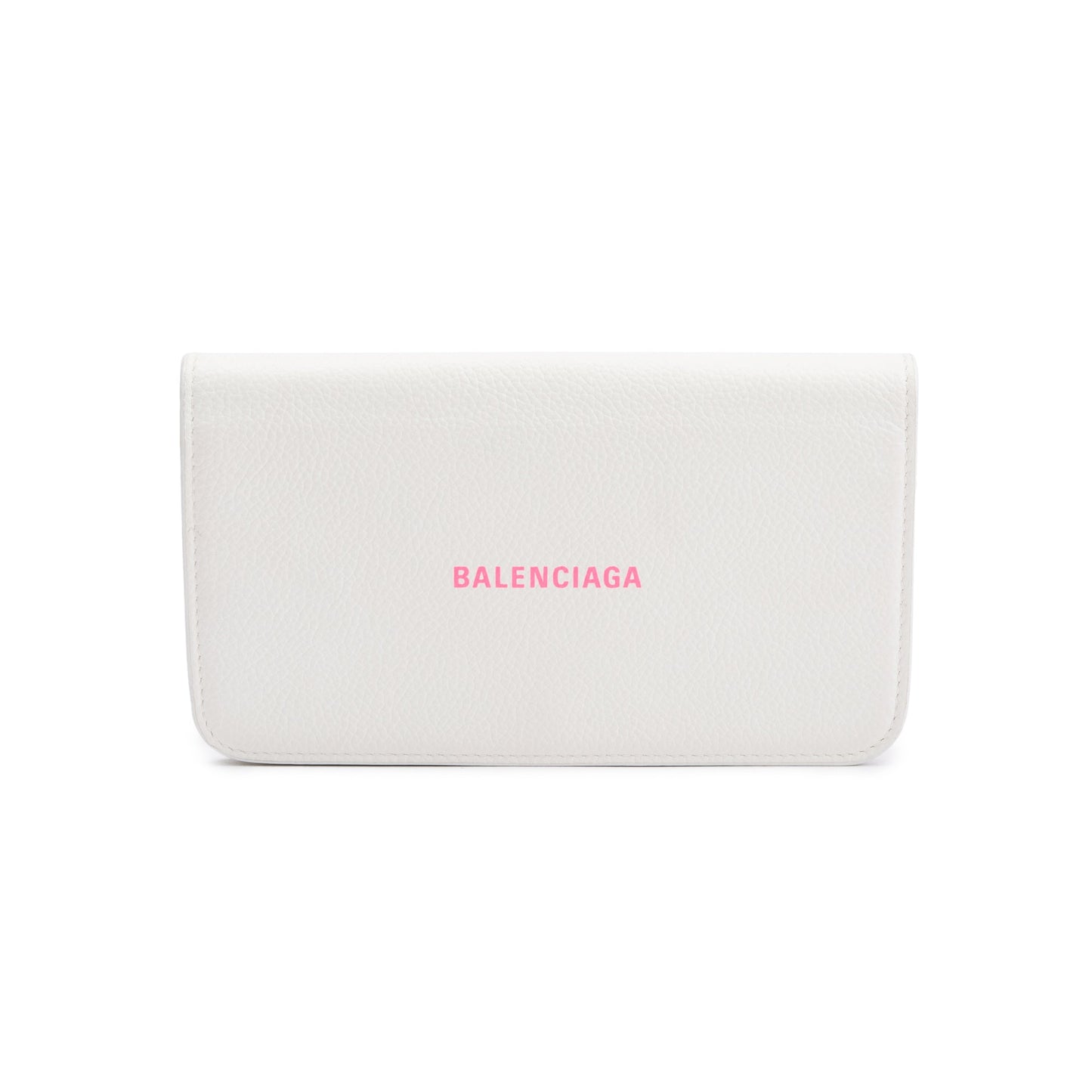 Balenciaga White Leather Everyday Continental Wallet on Chain