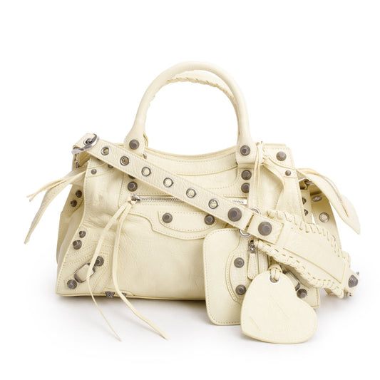 Balenciaga Yellow Arena Leather Small Neo Le Cagole Classic City Bag