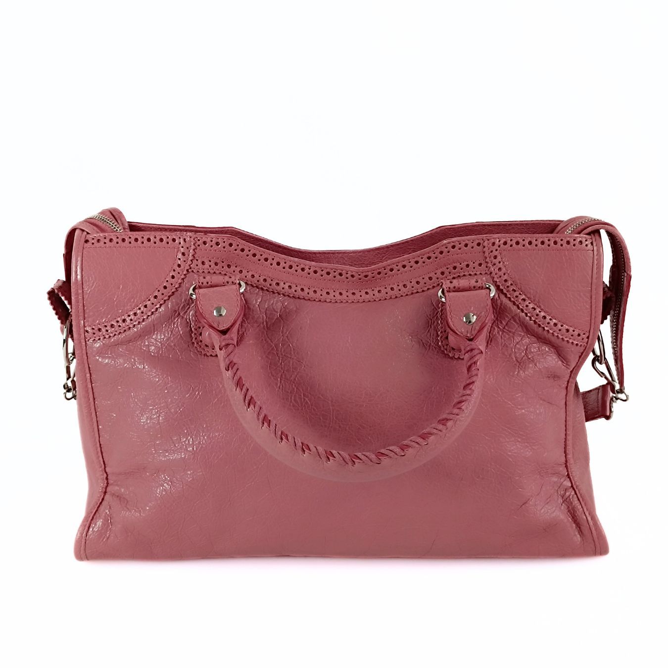 BALENCIAGA City shoulder bag in pink leather