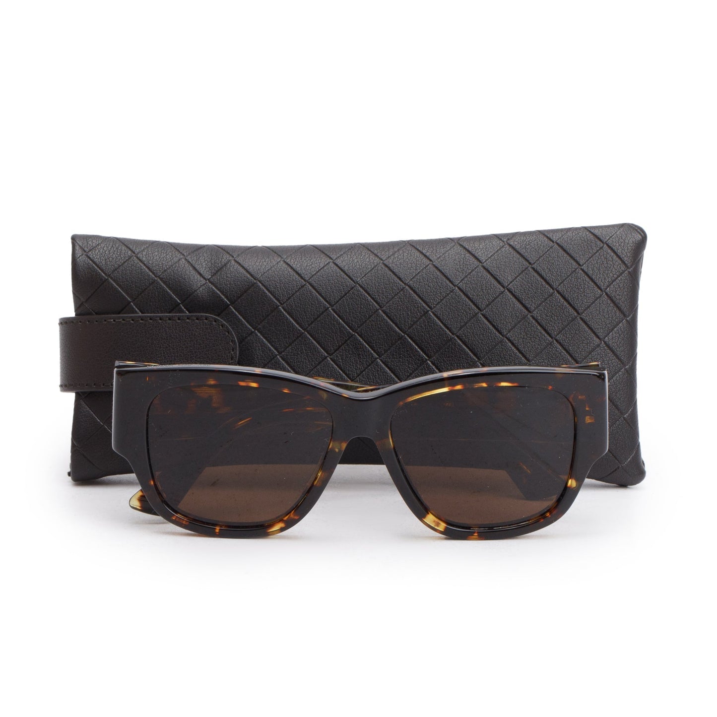 Bottega Veneta BV1026S Brown Camouflage Acetate Square Sunglasses w/ Case