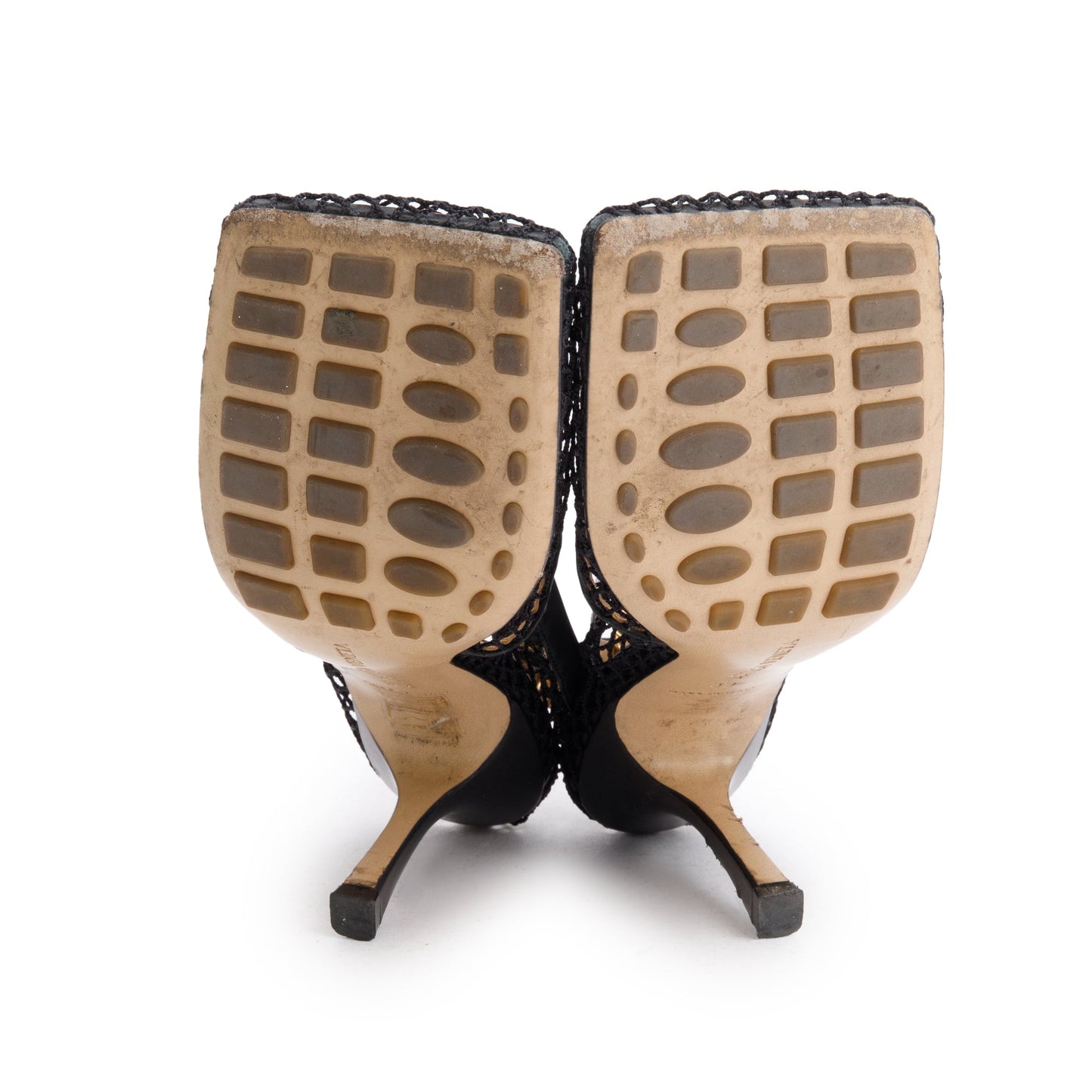 Bottega Veneta Black Nappa Mesh Stretch Chain Link Pumps, Size 39 w/ Box