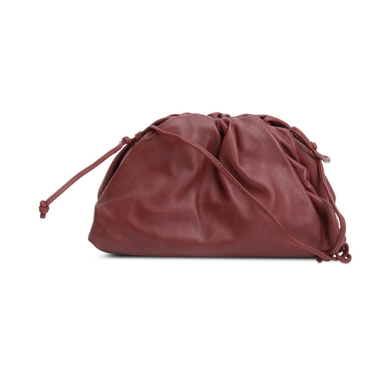 Bottega Veneta Burgundy Calfskin Leather The Mini Pouch