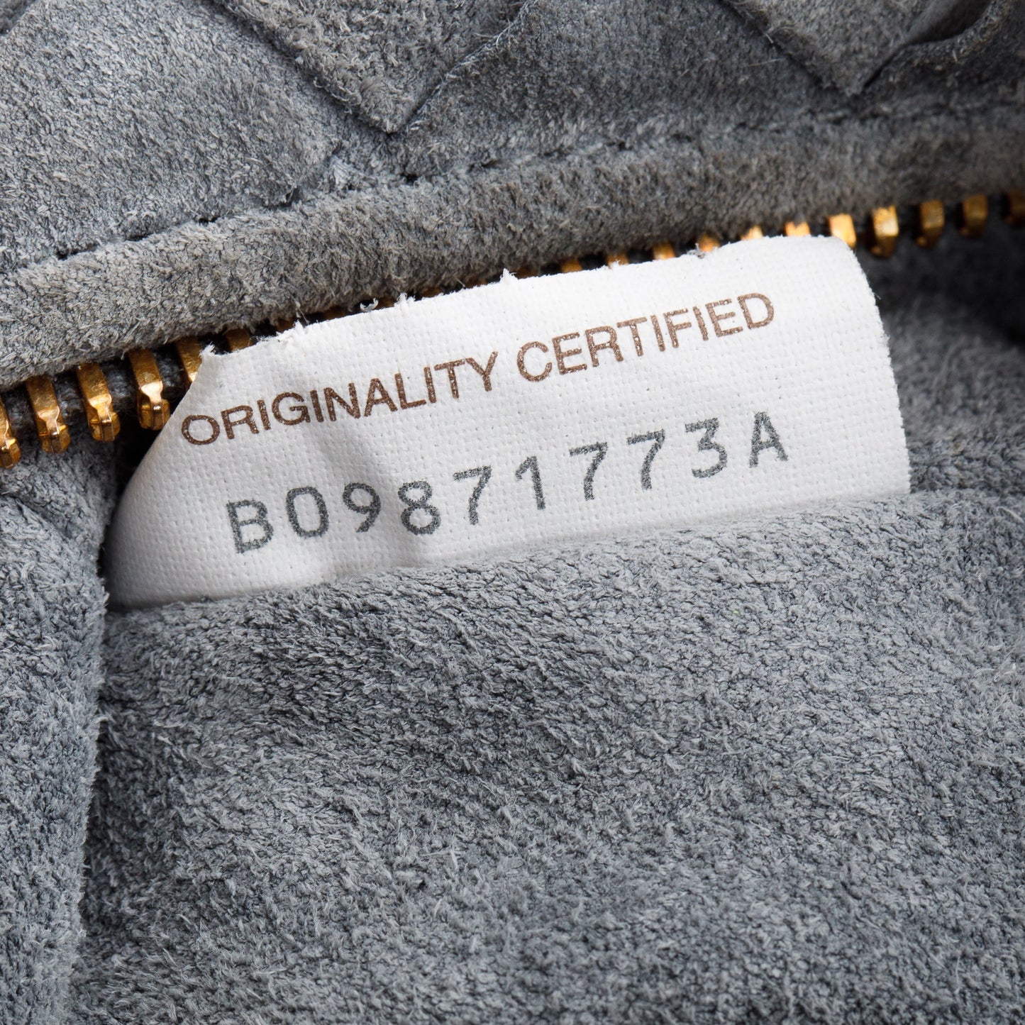 Bottega Veneta Grey Suede Intrecciato Leather Mini Jodie Bag