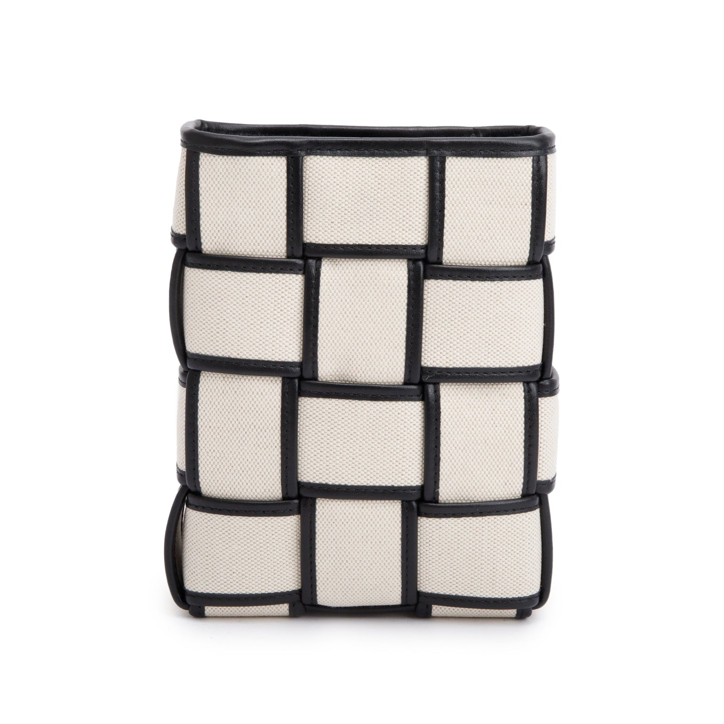 Bottega Veneta Neutral Intrecciato Canvas Leather Trim Small Cassette Bucket Bag w/ Box