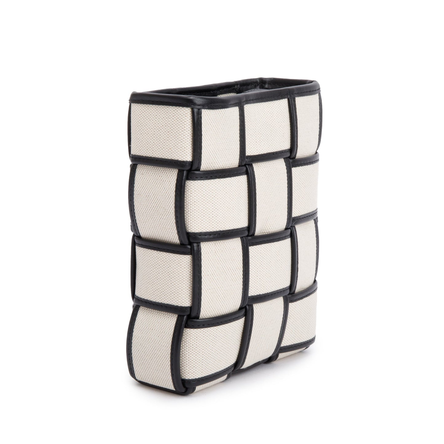 Bottega Veneta Neutral Intrecciato Canvas Leather Trim Small Cassette Bucket Bag w/ Box