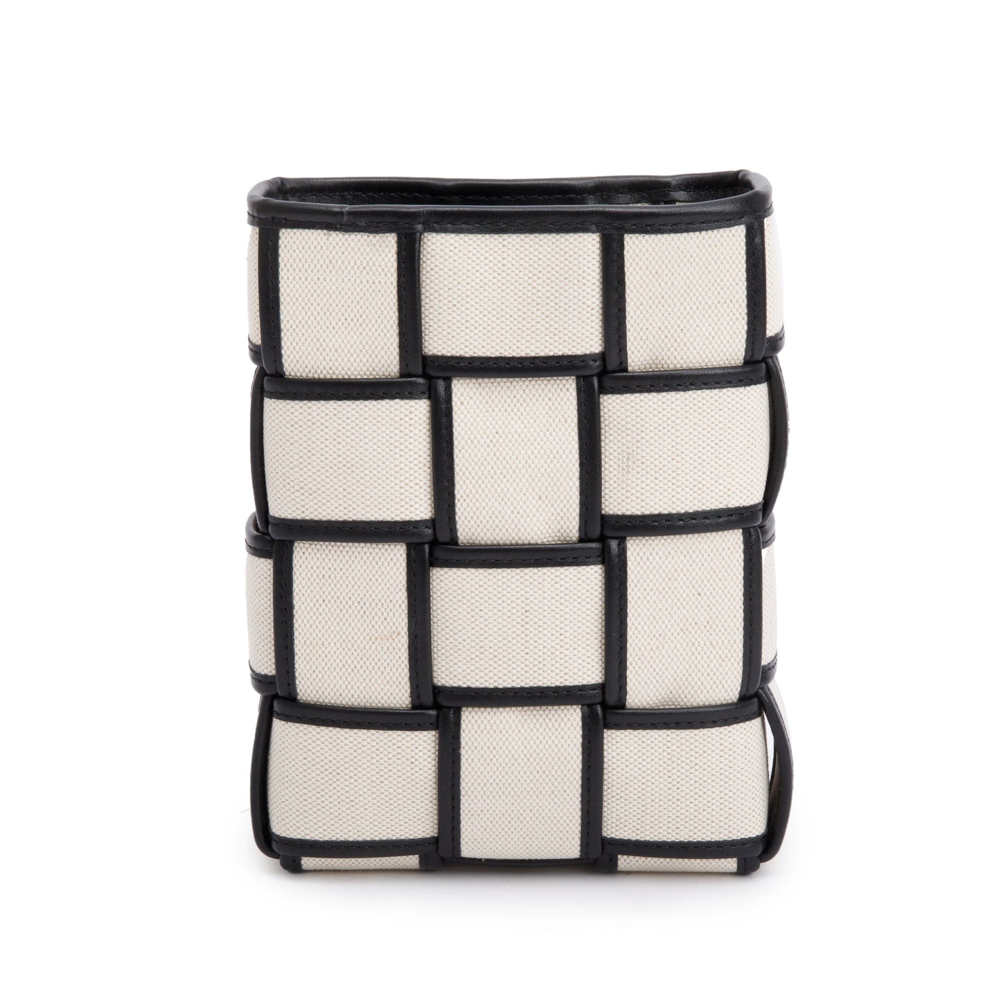 Bottega Veneta Neutral Intrecciato Canvas Leather Trim Small Cassette Bucket Bag w/ Box