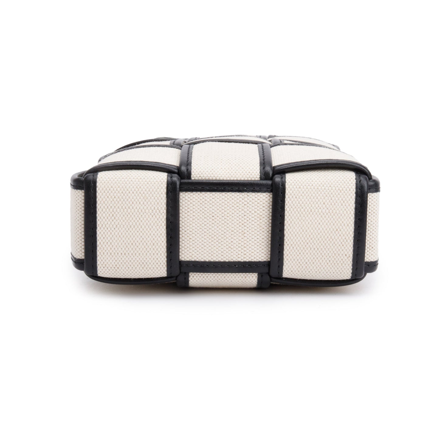 Bottega Veneta Neutral Intrecciato Canvas Leather Trim Small Cassette Bucket Bag w/ Box