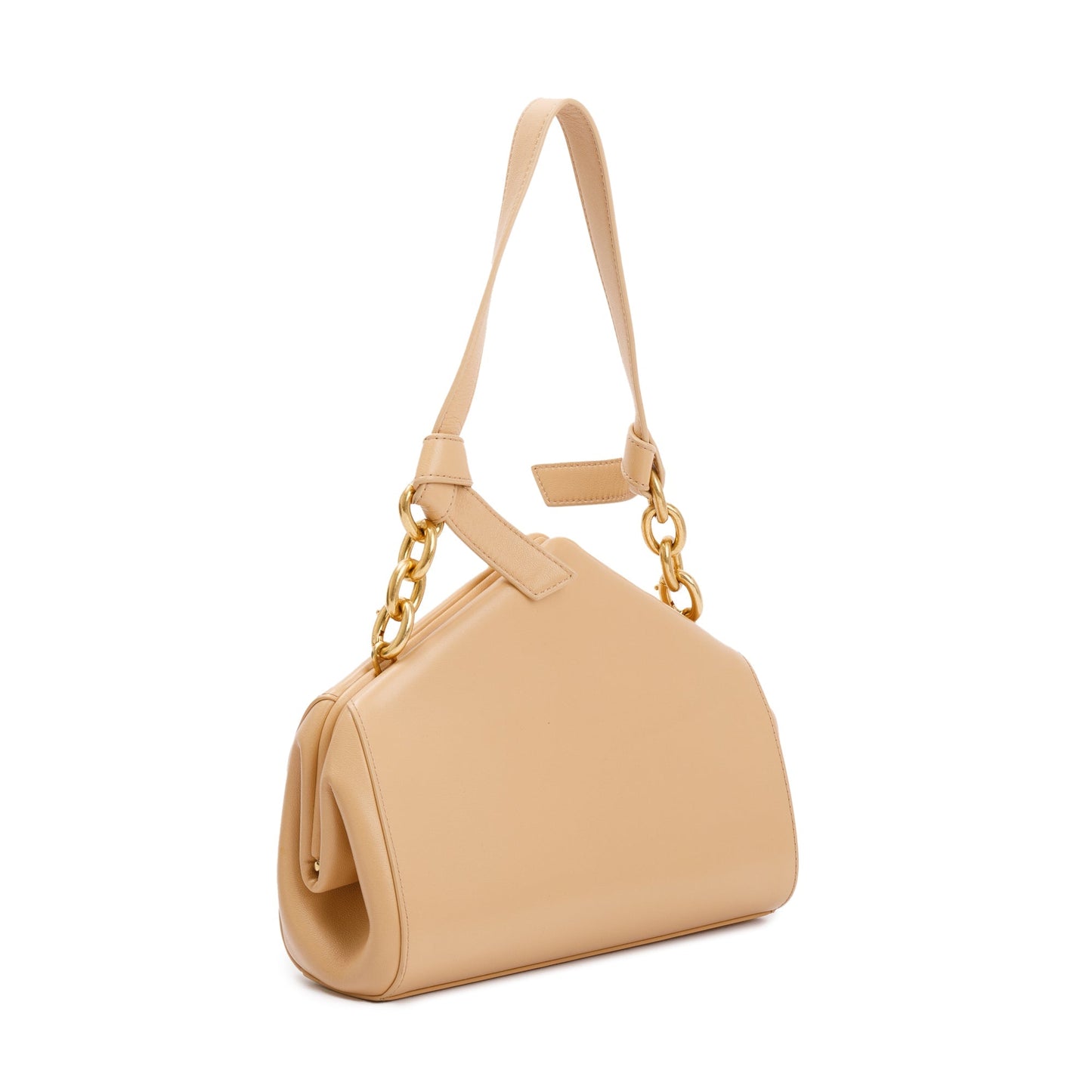 Bottega Veneta Neutral Leather The Tip Handle Bag