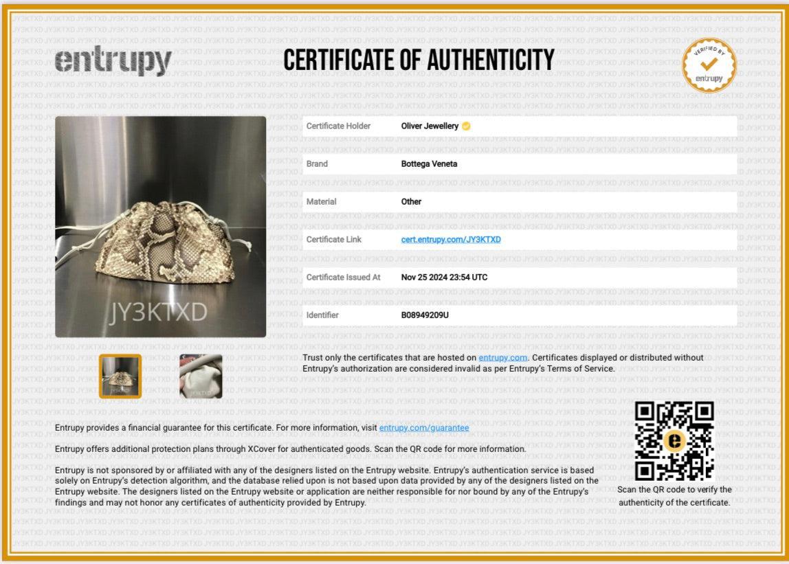 Bottega Veneta Neutral Python The Mini Pouch