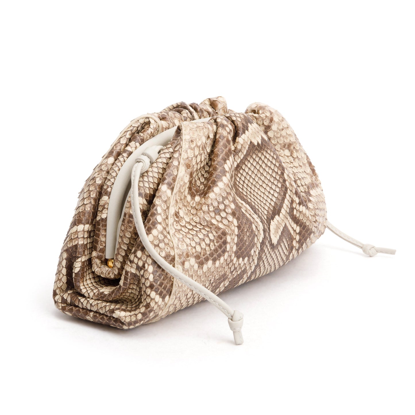 Bottega Veneta Neutral Python The Mini Pouch