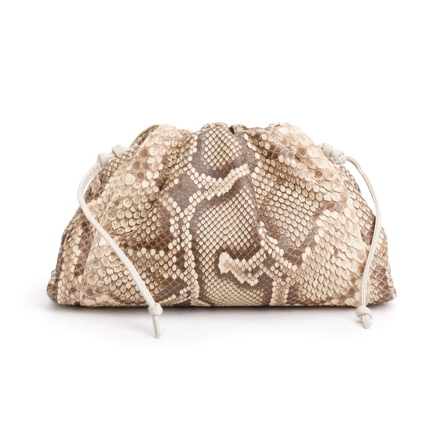 Bottega Veneta Neutral Python The Mini Pouch