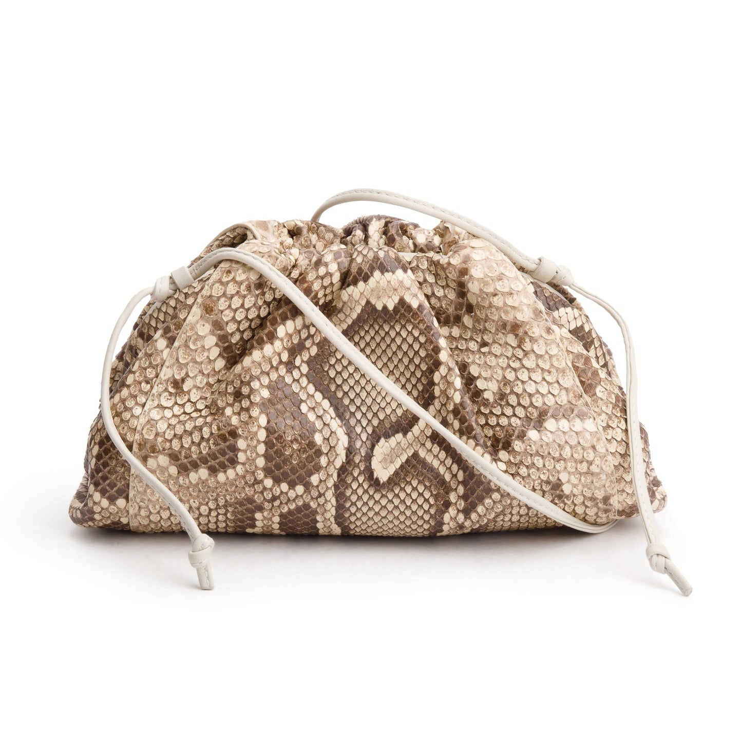 Bottega Veneta Neutral Python The Mini Pouch
