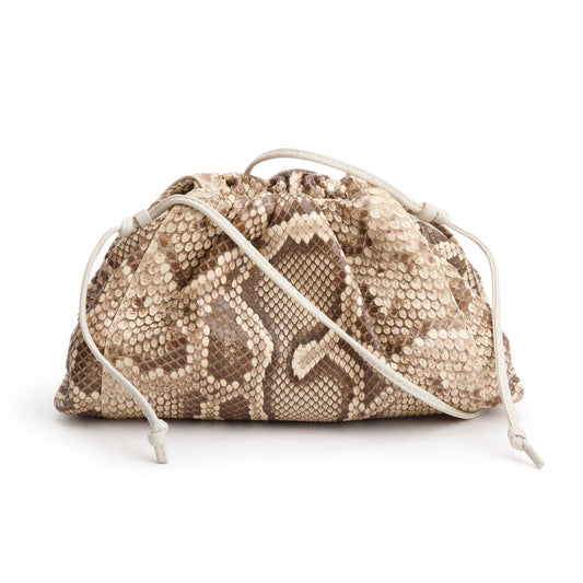 Bottega Veneta Neutral Python The Mini Pouch