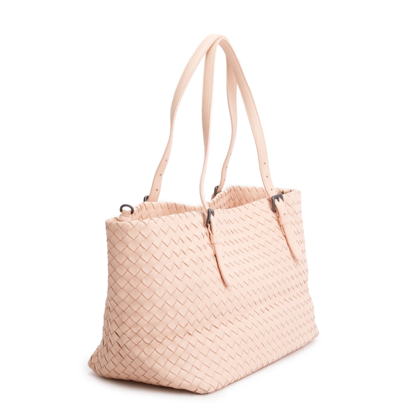 Bottega Veneta Pink Intrecciato Leather Medium Cesta Tote