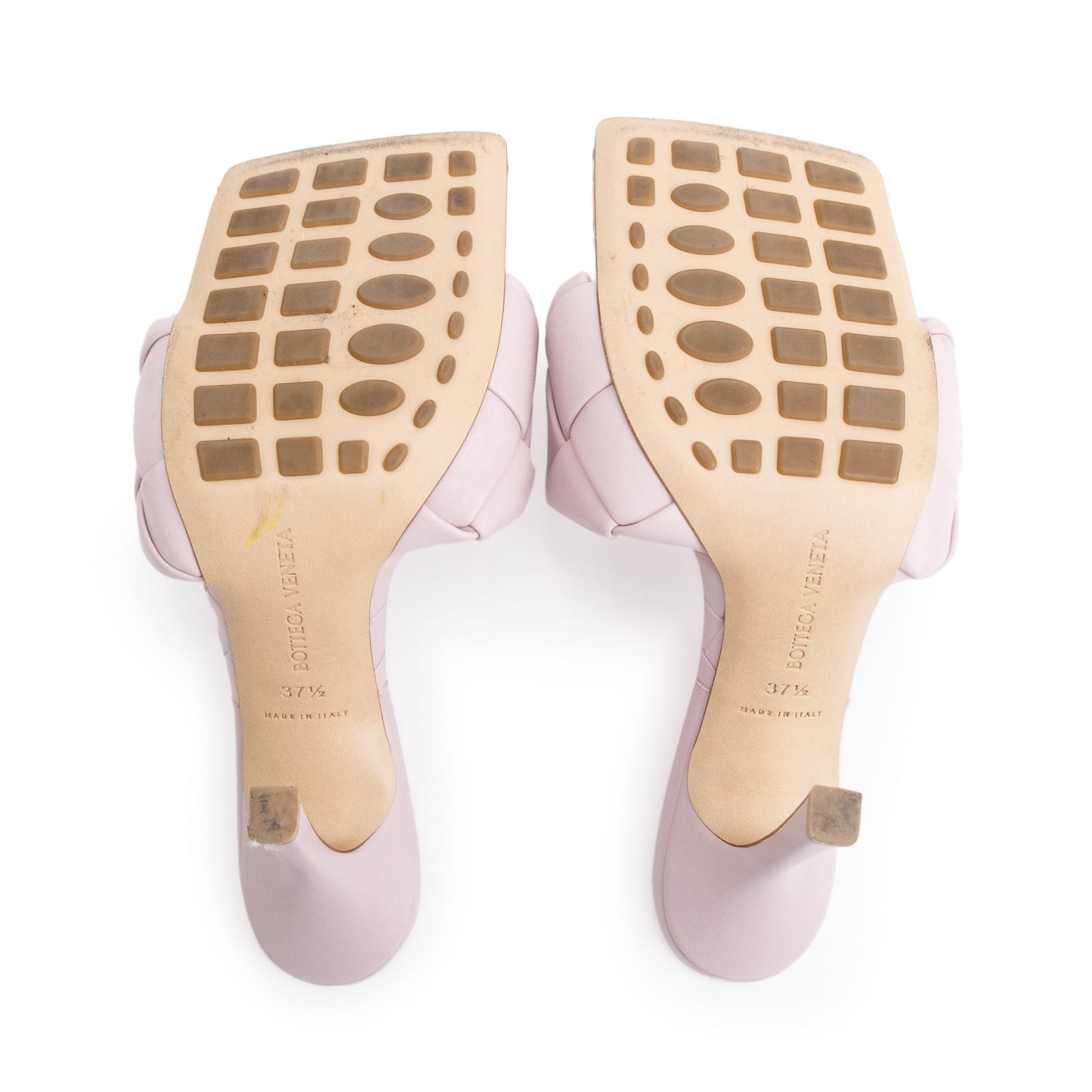 Bottega Veneta Pink Lambskin Leather Padded Sandals, Size 37.5 w/ Box