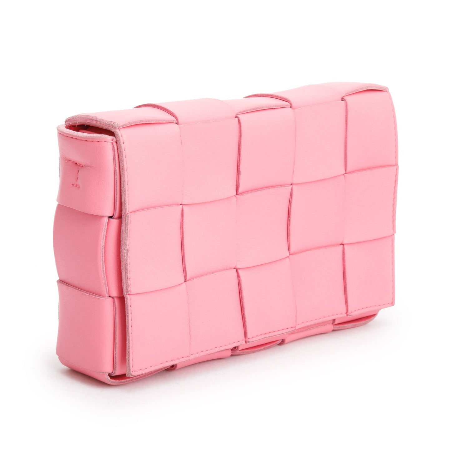Bottega Veneta Pink Leather Intrecciato Classic Cassette Bag