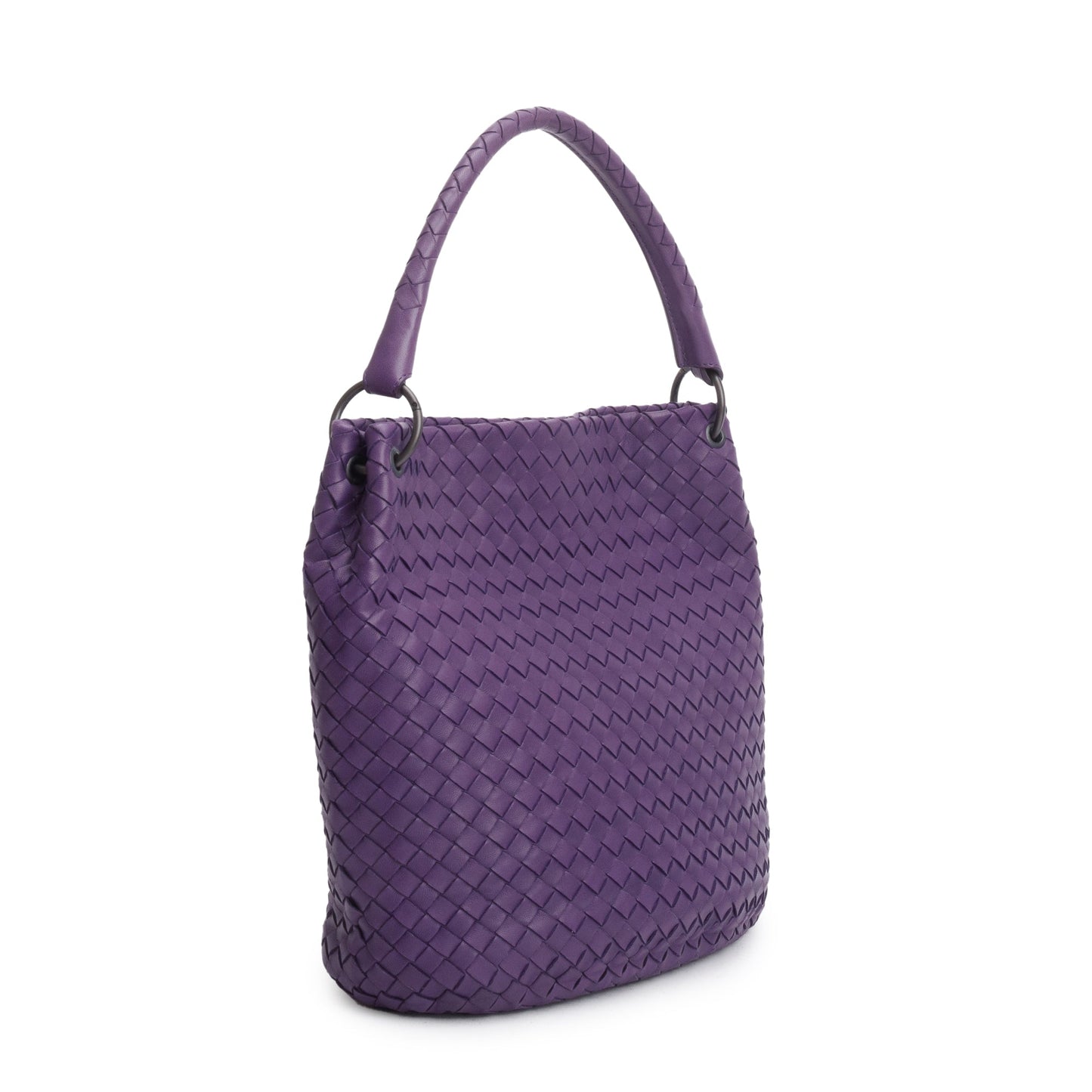 Bottega Veneta Purple Intrecciato Leather Parachute Hobo