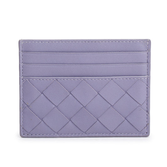 Bottega Veneta Purple Intrecciato Nappa Leather Intrecciato Card Holder