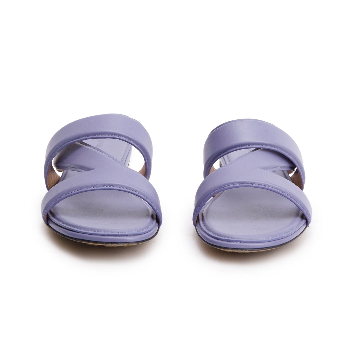 Bottega Veneta Purple Lambskin Leather The Band Flat Sandals, Size 40 w/ Box