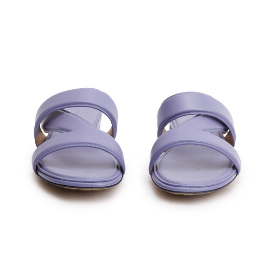 Bottega Veneta Purple Lambskin Leather The Band Flat Sandals, Size 40 w/ Box