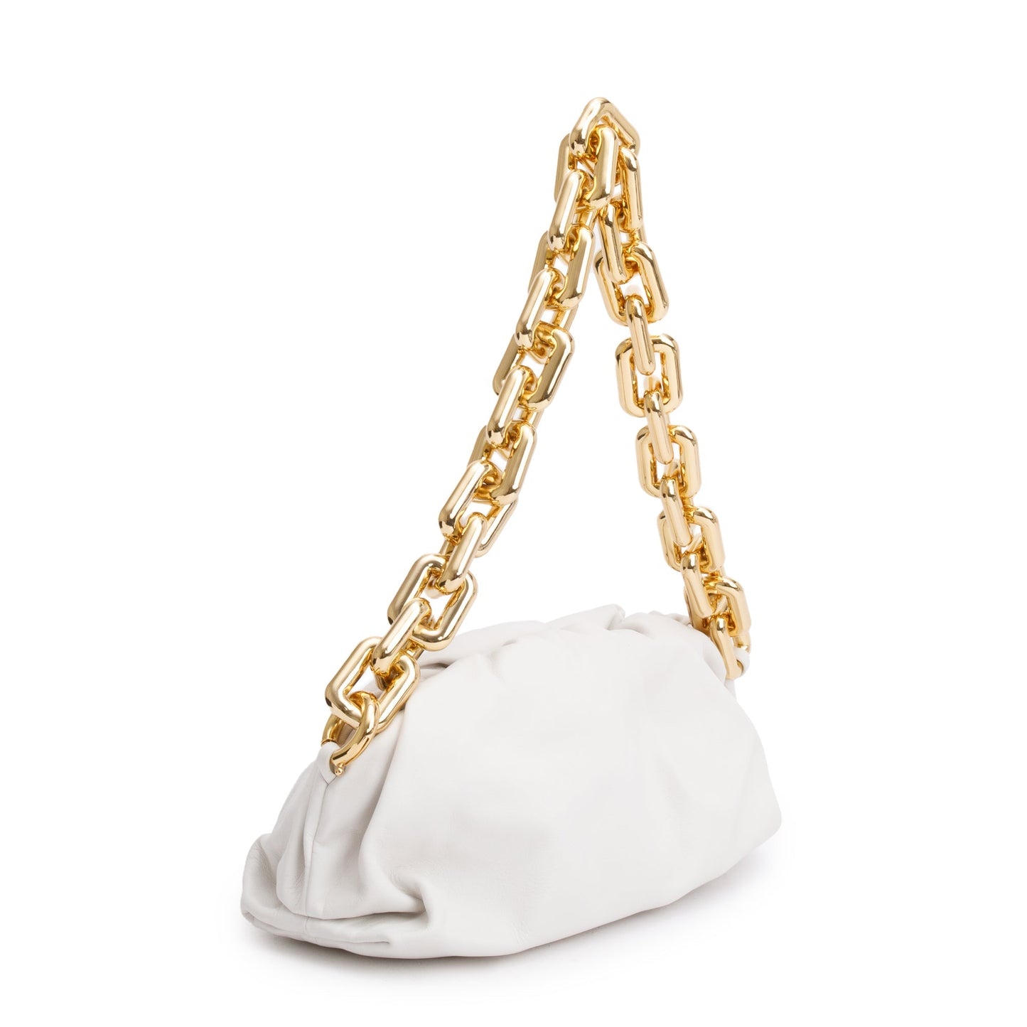 Bottega Veneta White Nappa Leather The Chain Pouch