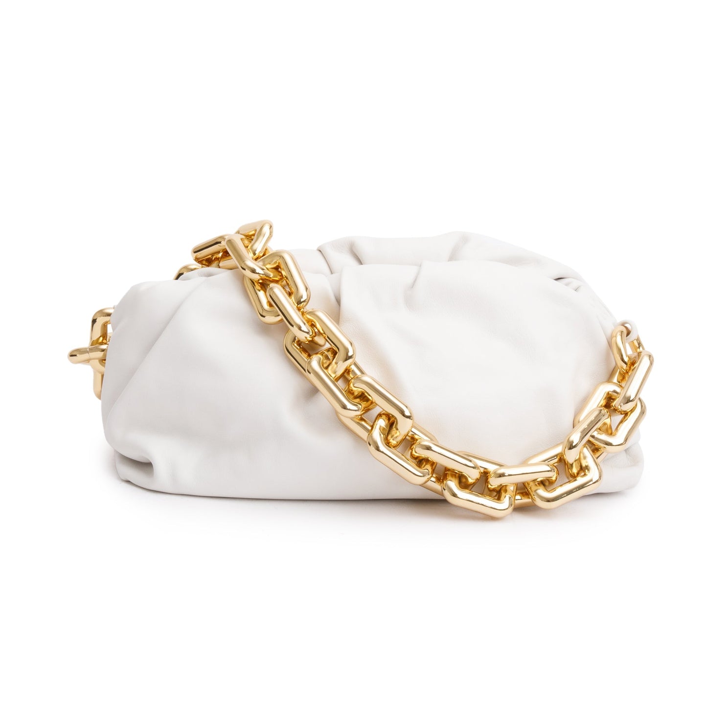 Bottega Veneta White Nappa Leather The Chain Pouch