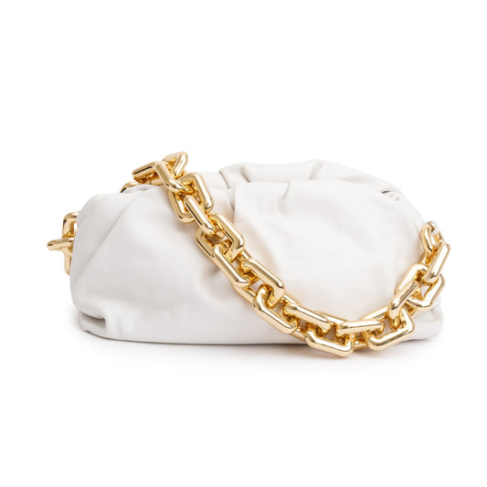 Bottega Veneta White Nappa Leather The Chain Pouch