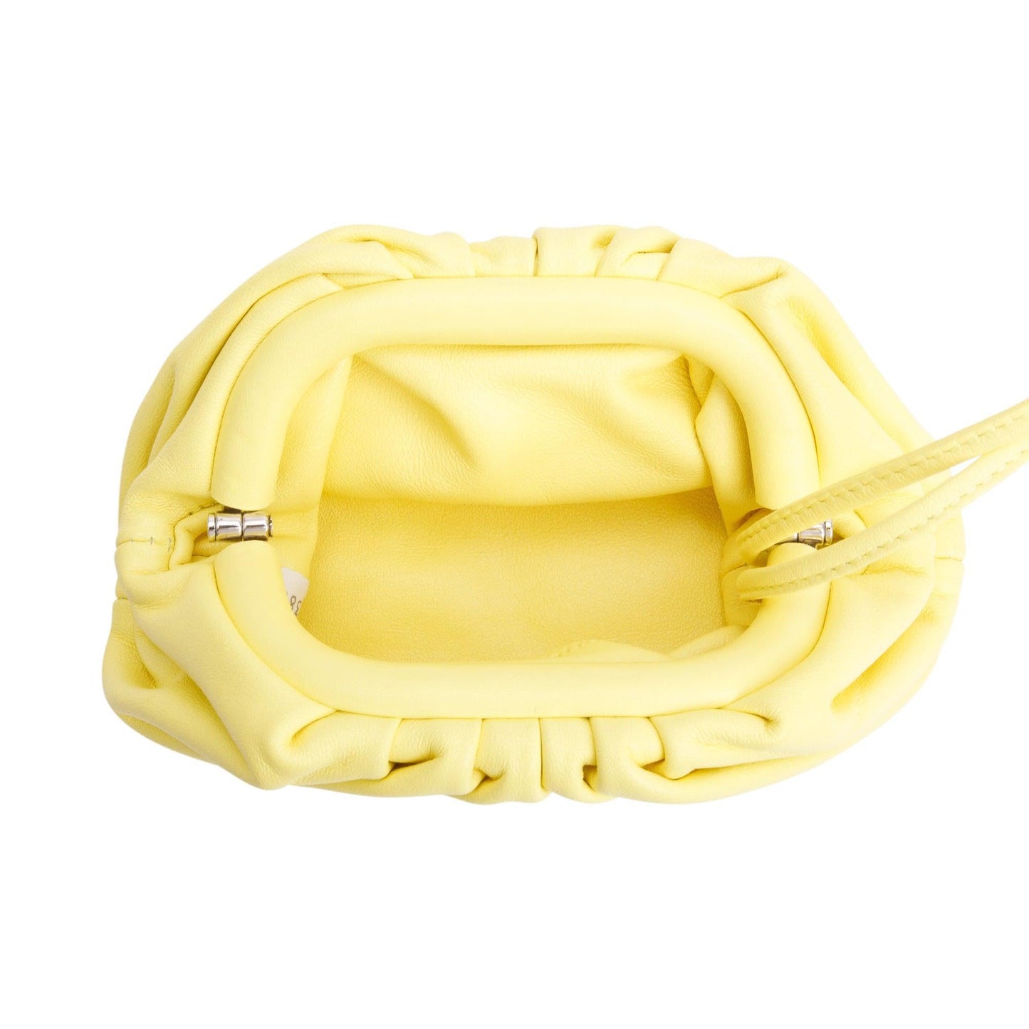 Bottega Veneta Yellow Calfskin Leather Extra Mini Pouch w/ Box