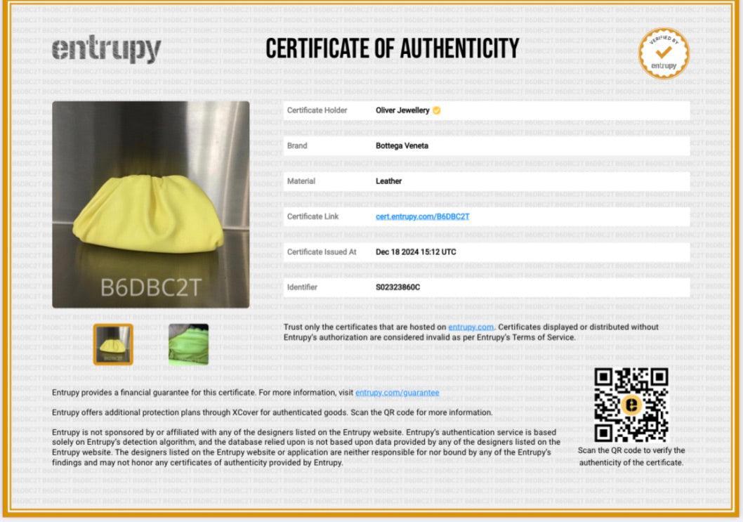 Bottega Veneta Yellow Calfskin Leather Extra Mini Pouch w/ Box