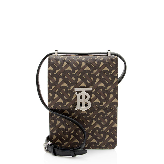 Burberry E-Canvas TB Monogram Robin Mini Messenger (SHF-NNP9ZZ)