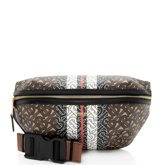 Burberry E-Canvas TB Monogram Stripe Sonny Bum Bag