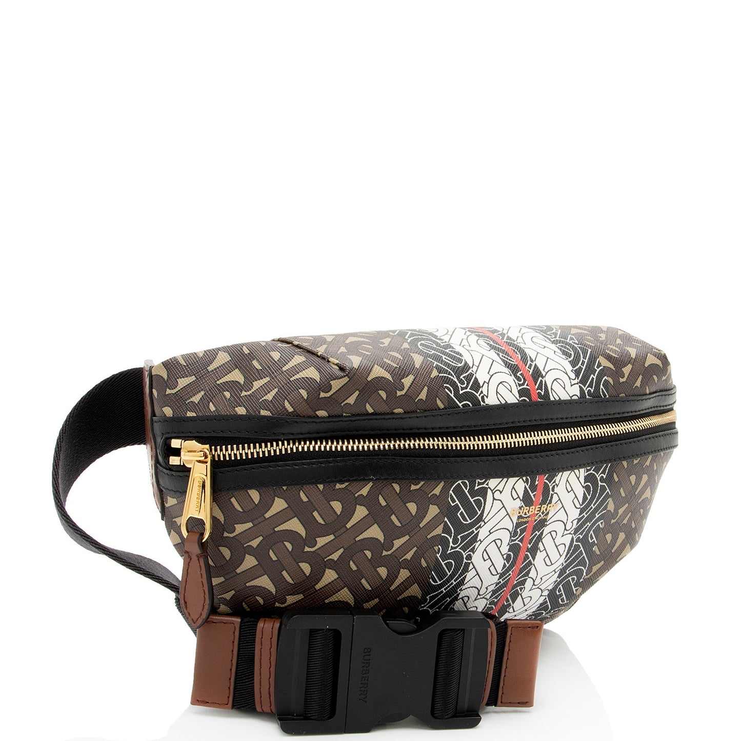 Burberry E-Canvas TB Monogram Stripe Sonny Bum Bag