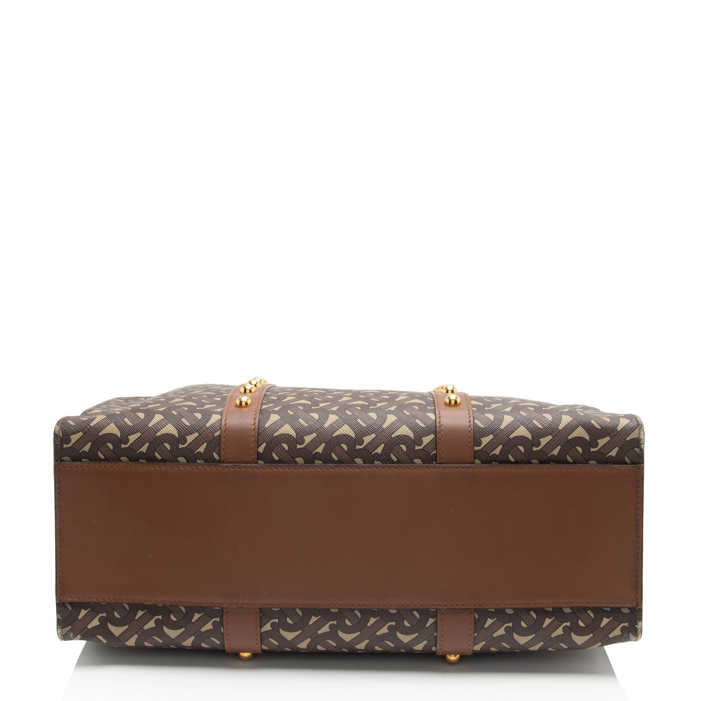 Burberry E-Canvas TB Monogram Studded Book Tote (SHF-TqIh4Z)