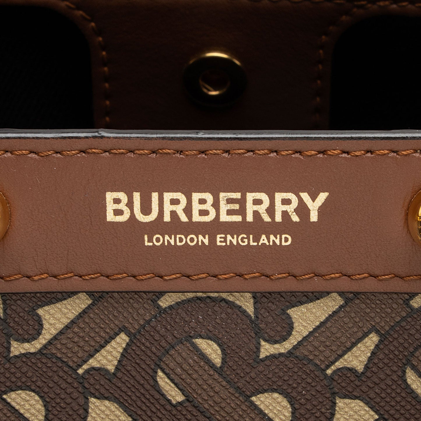 Burberry E-Canvas TB Monogram Studded Book Tote (SHF-TqIh4Z)