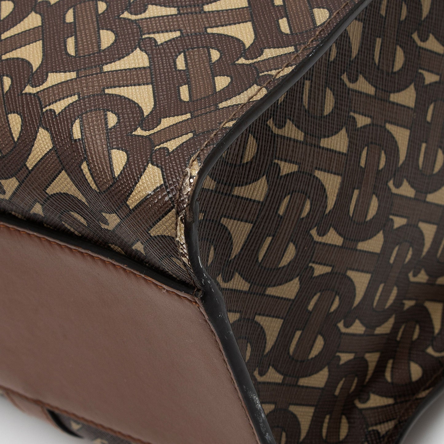 Burberry E-Canvas TB Monogram Studded Book Tote (SHF-TqIh4Z)