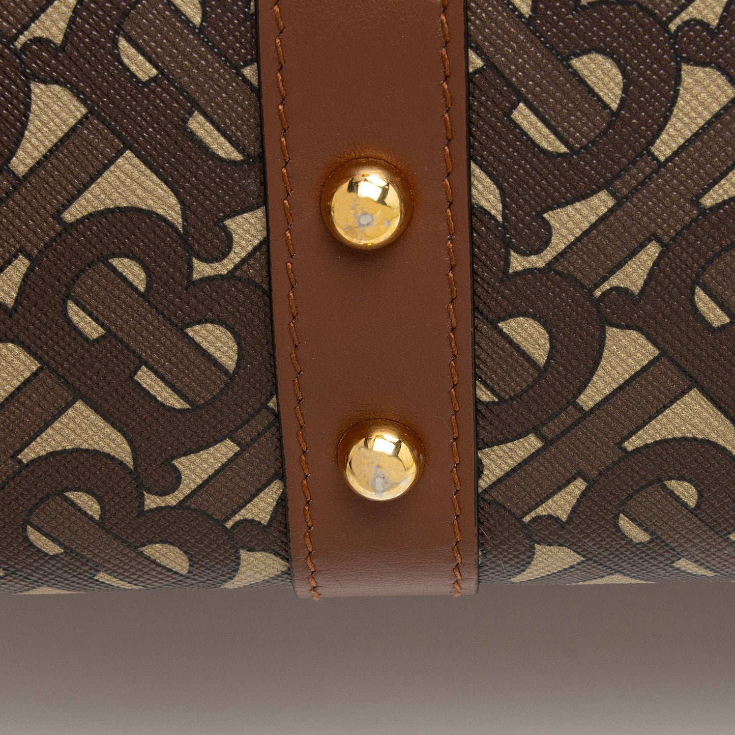 Burberry E-Canvas TB Monogram Studded Book Tote (SHF-TqIh4Z)