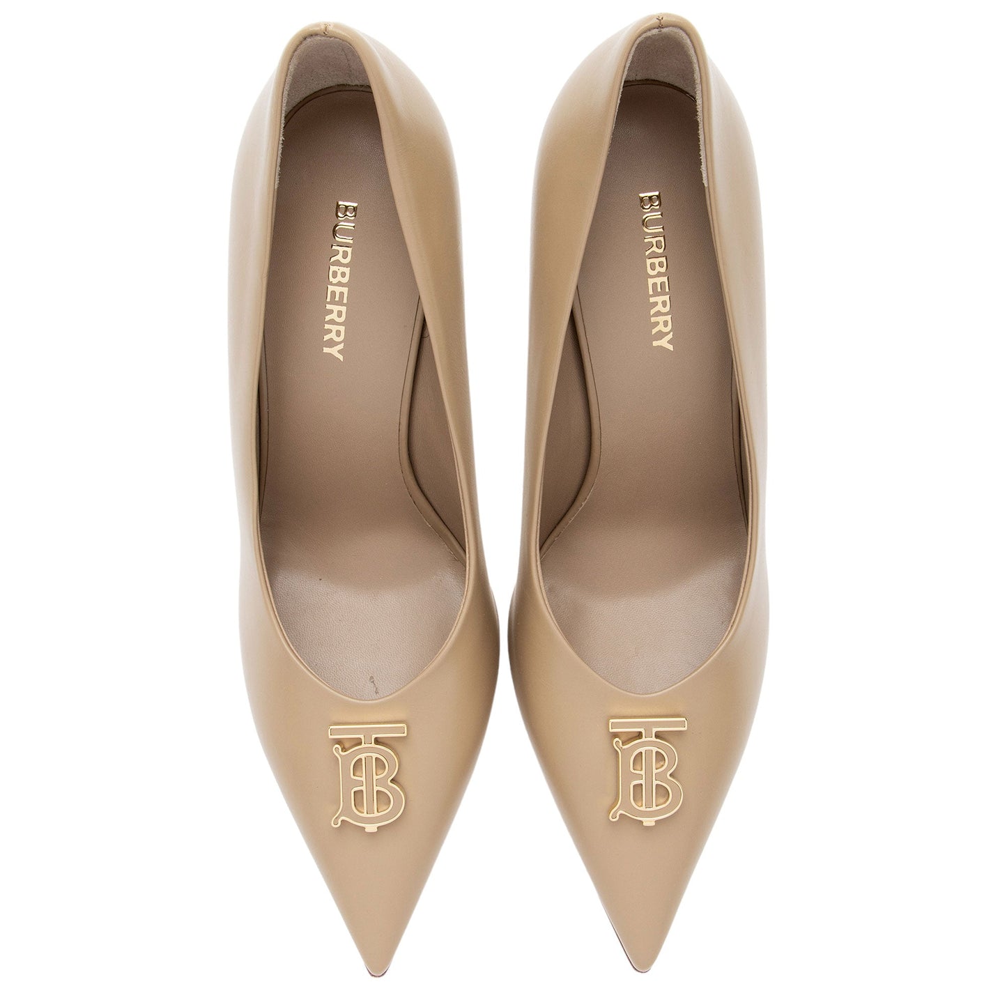 Burberry Leather TB Monogram Ezra Pumps - Size 7 / 37 (SHF-tKaqCd)