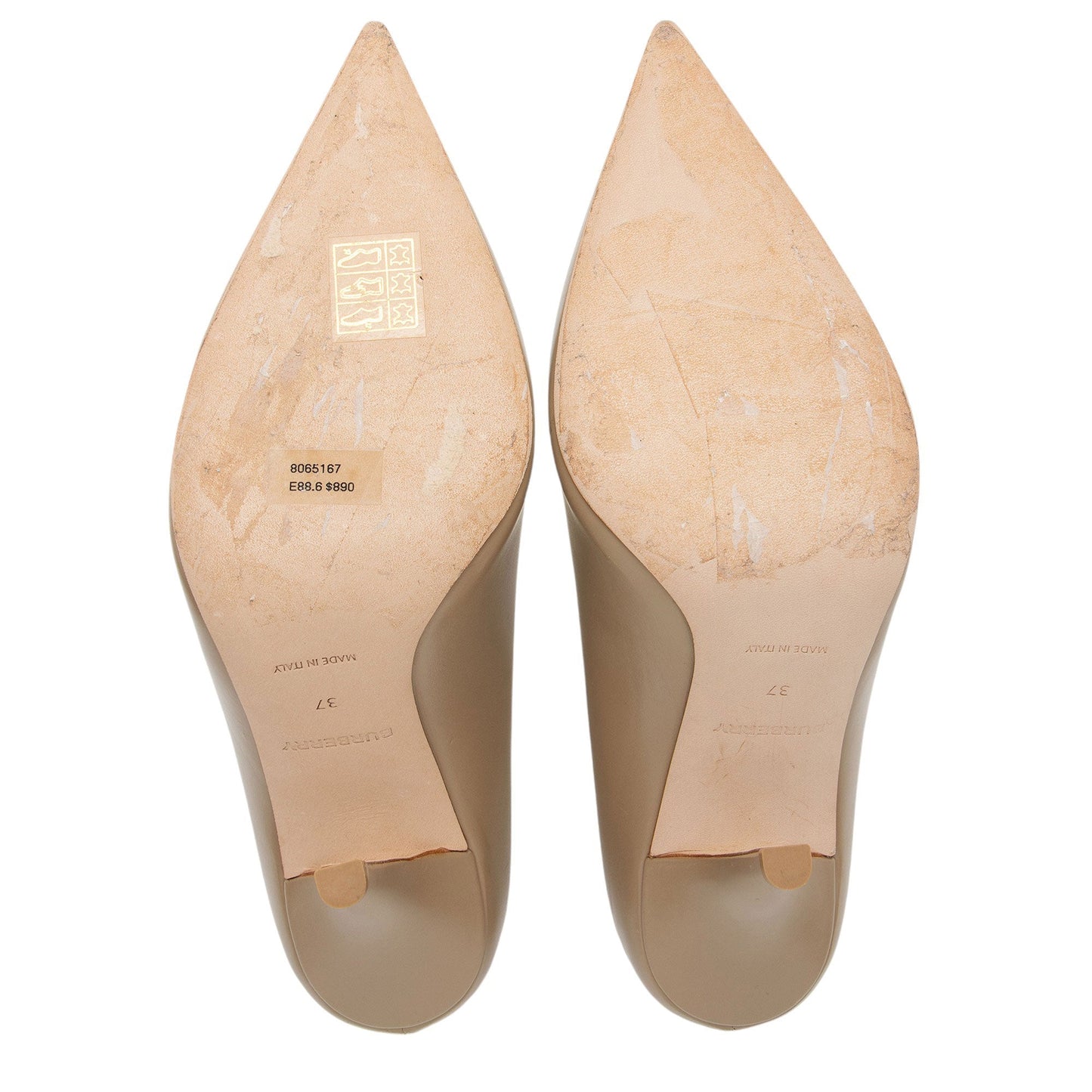 Burberry Leather TB Monogram Ezra Pumps - Size 7 / 37 (SHF-tKaqCd)