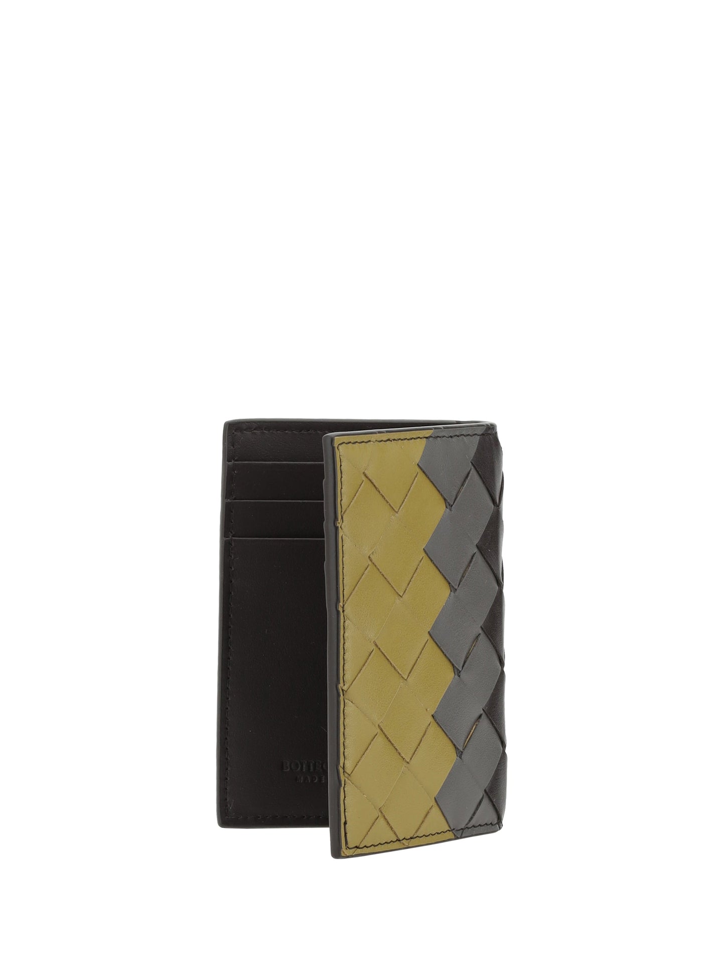 Bottega Veneta Men Intrecciato Tricolor Card Holder