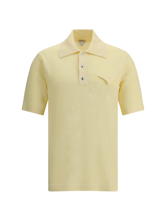 Bottega Veneta Men Linen Polo Shirt