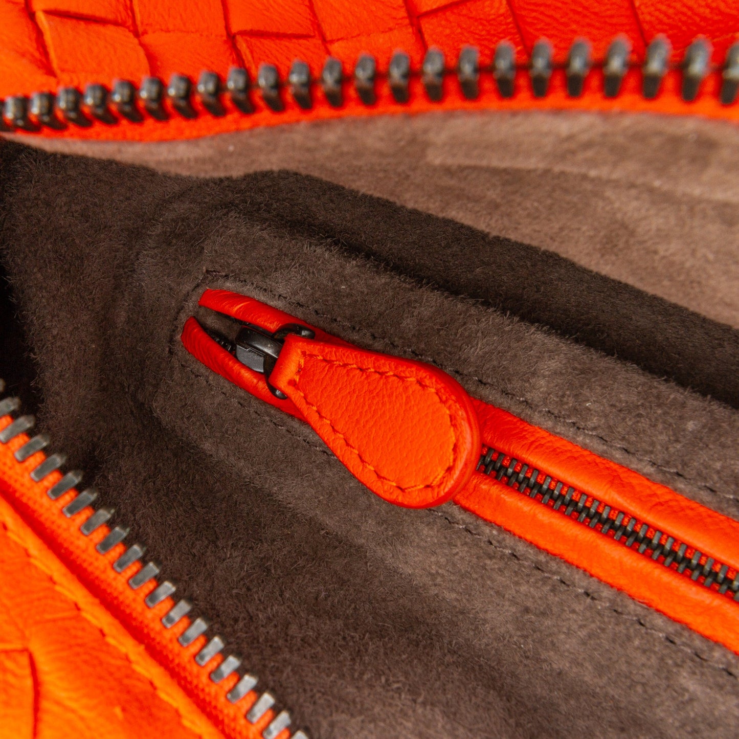 Orange Bottega Veneta Nappa Intrecciato Brick Tote