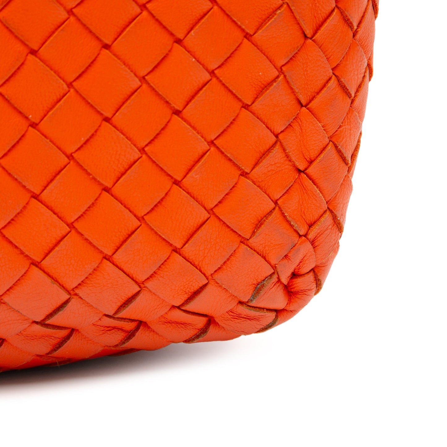 Orange Bottega Veneta Nappa Intrecciato Brick Tote
