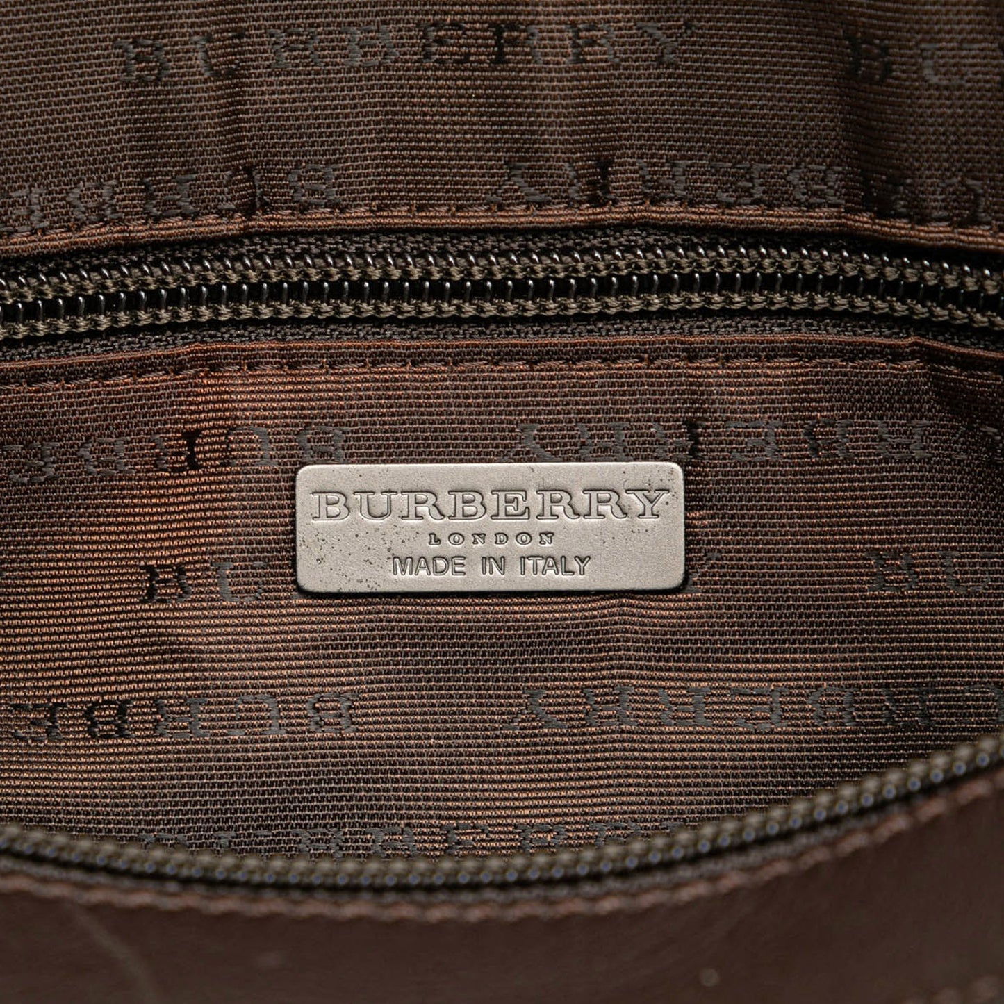 Brown Burberry House Check Canvas Barrell Handbag