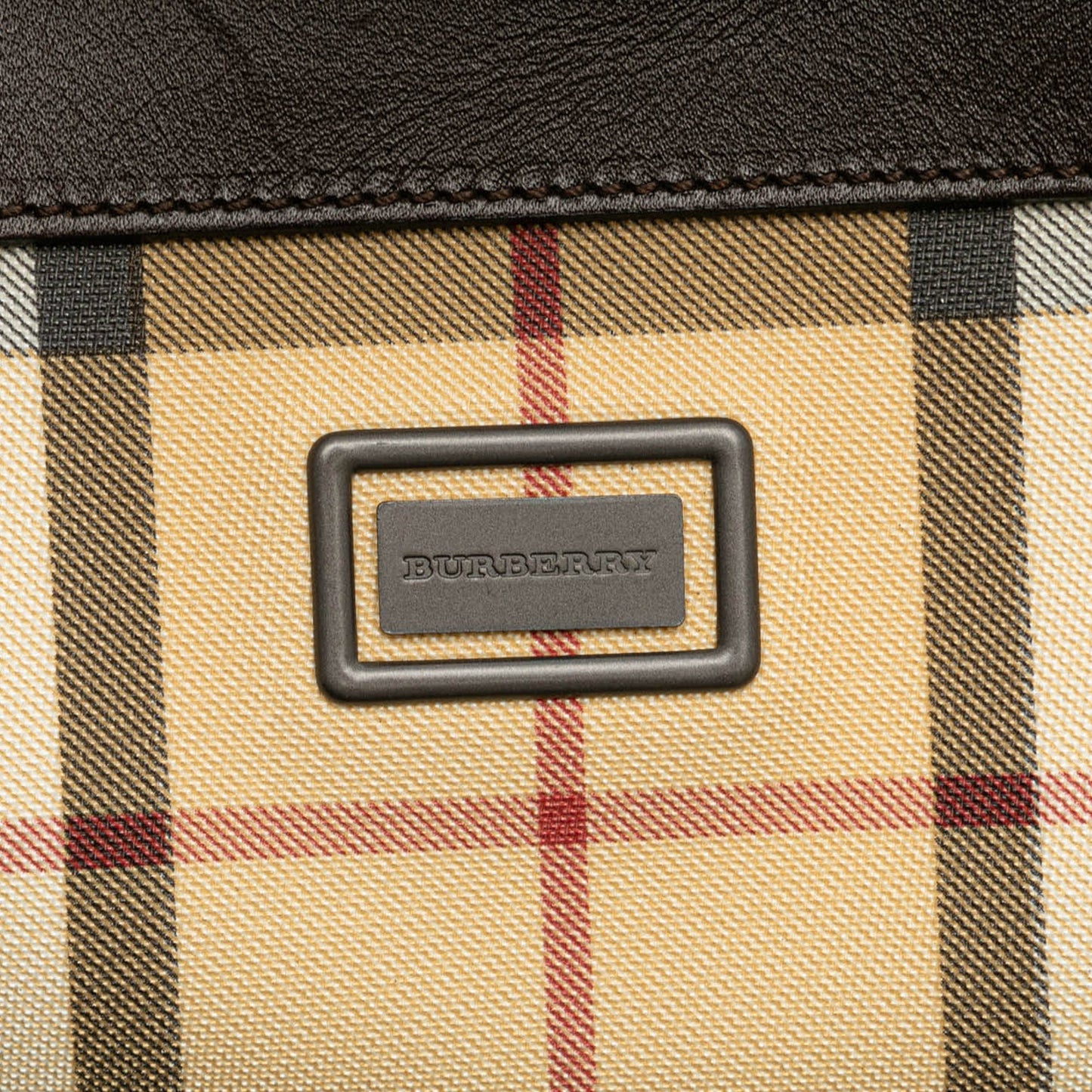 Brown Burberry House Check Canvas Barrell Handbag